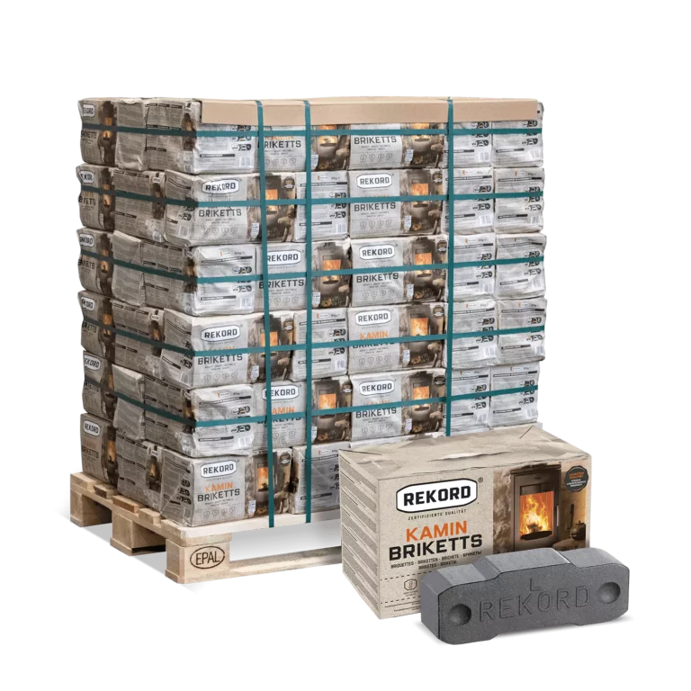 90 Pakete à 10 kg Braunkohle-Briketts – 900 kg Lieferung