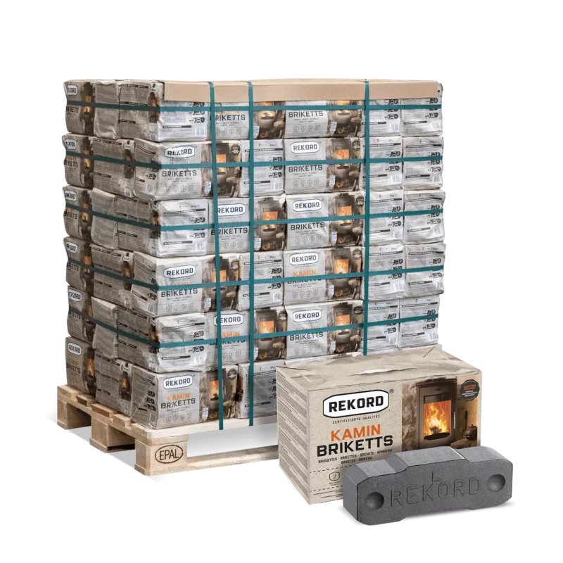 90 Pakete à 10 kg Braunkohle-Briketts – 900 kg Lieferung