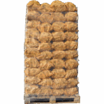 Brennholz Birke 50 cm in Netzsäcken auf Palette