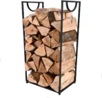 Brennholzregal schwarz für Innen und regengeschützten Außenbereich