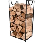 Brennholzregal schwarz für Innen und regengeschützten Außenbereich