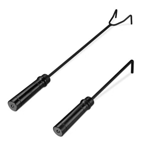 Relaxdays Schürhaken Set – zwei schwarze Feuerhaken aus Stahl