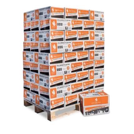 Palette mit 81 Boxen Buchen-Nestro-Briketts (972 kg)