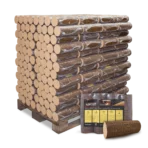 Pollmeier Buchenbriketts Nestro rund ohne Loch – Detailansicht