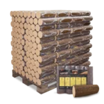 Pollmeier Buchenbriketts Nestro rund ohne Loch – Detailansicht