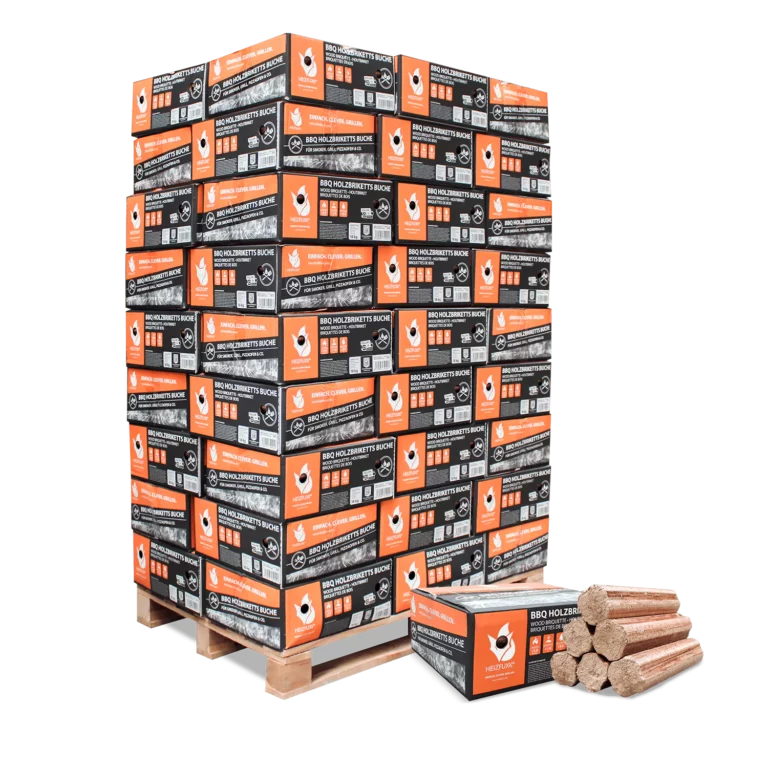 Gleichmäßige Glut der Buchen-BBQ-Briketts im Grill