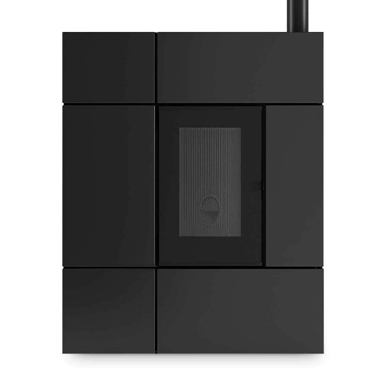 Pelletofen mit Natursteinverkleidung Serpentin – Frontansicht Pelletofen mit Natursteinverkleidung Serpentin – Frontansicht