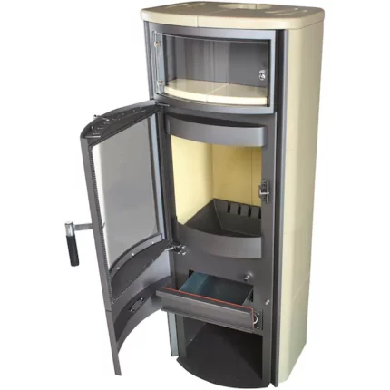 Halbrunder Kaminofen mit Holzfach Opera B Grande