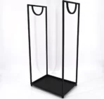 Kaminholzständer aus Metall – Schwarz, 35×25×72 cm (PTMD) – Bild 3