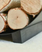 Kaminholzhalter „Media Luna“ – halbmondförmig, schwarz – Bild 3