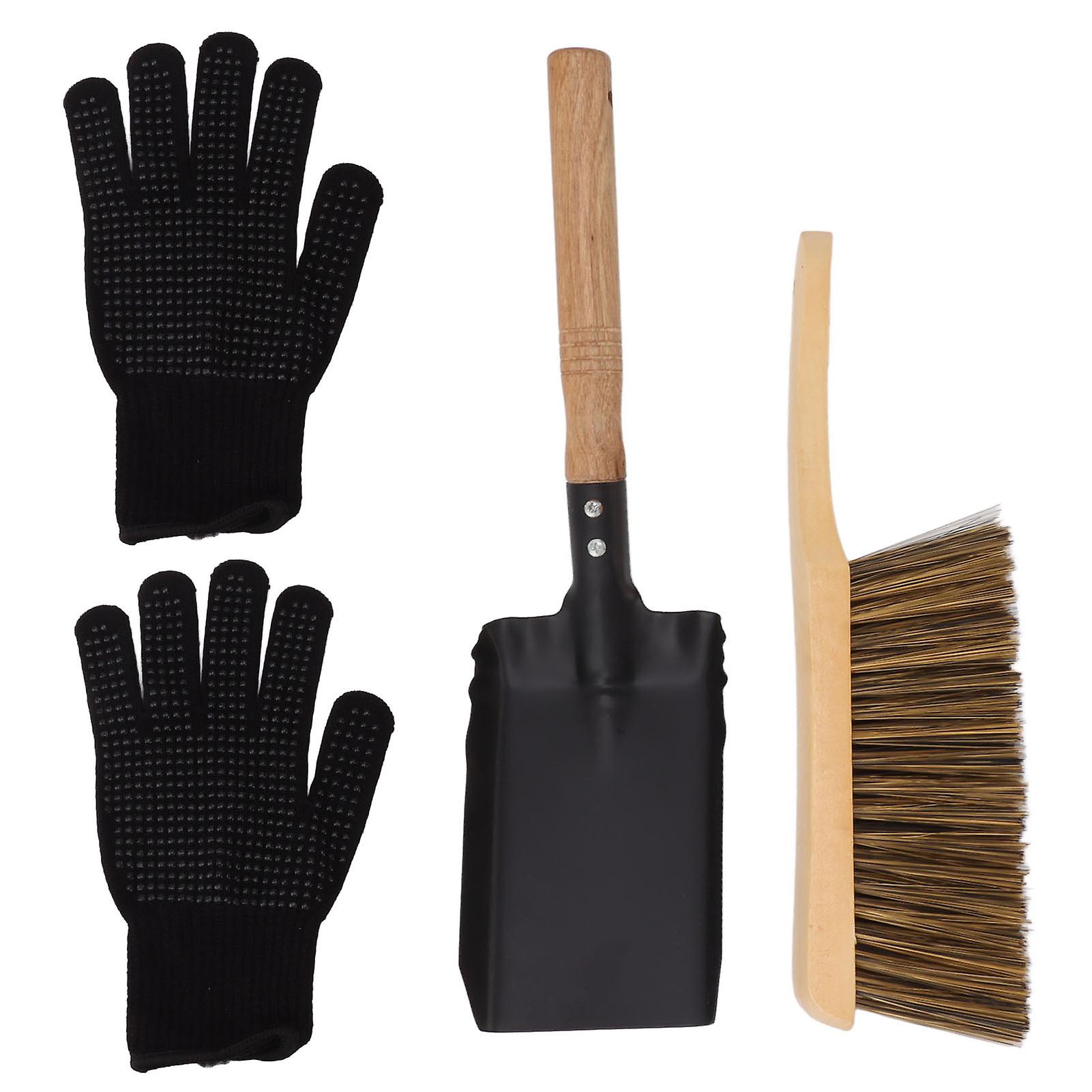 1331365154_max-1.jpg Kamin-Reinigungsset: Ascheschaufel + Bürste + Hitzeschutzhandschuhe – Image 1