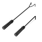 Relaxdays Schürhaken Set – 2 Feuerhaken aus Stahl, schwarz