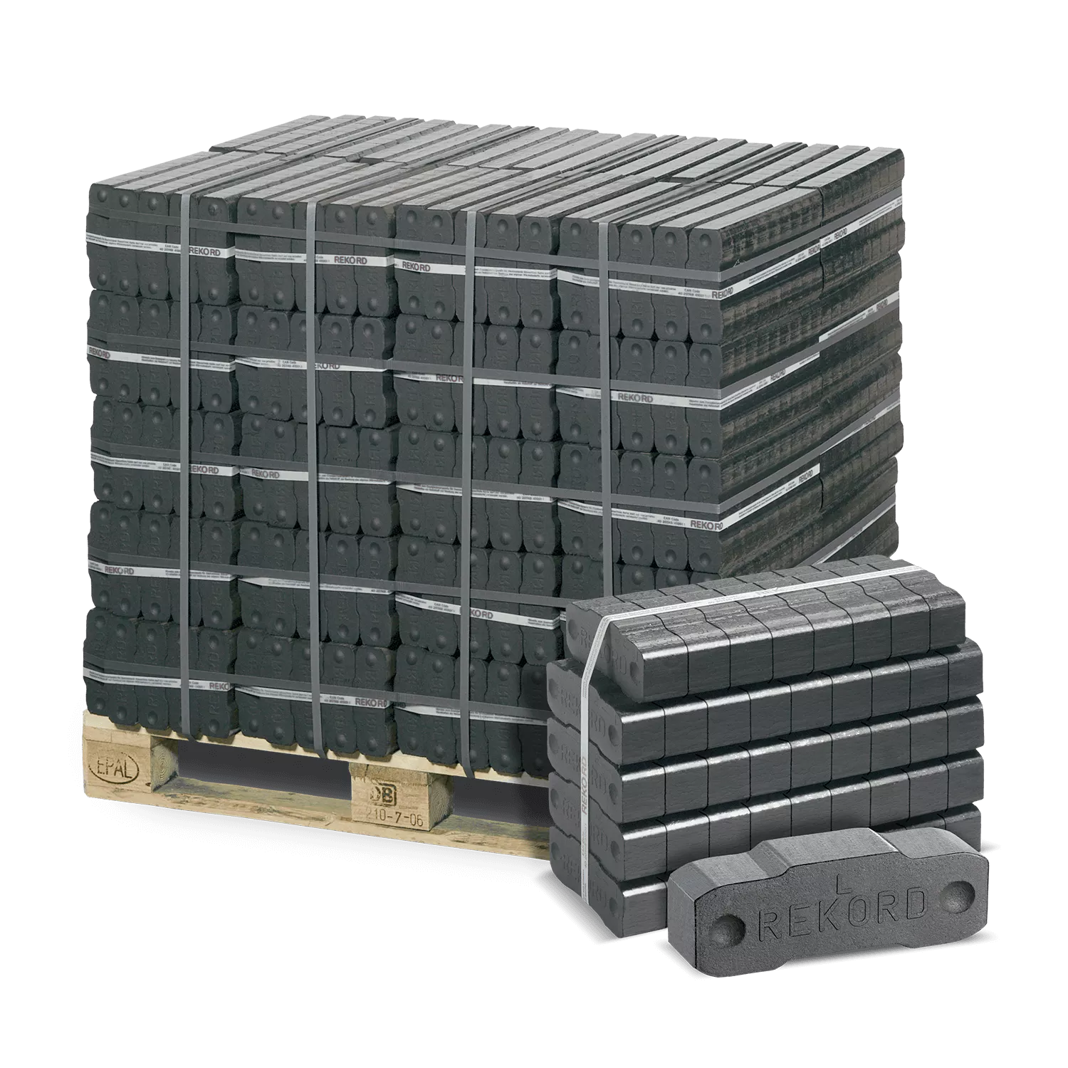 CSC20-Steinkohle-50erPalette-2.webp Braunkohle-Briketts 25–60 mm – 40 x 25 kg – REKORD® – Bild 1